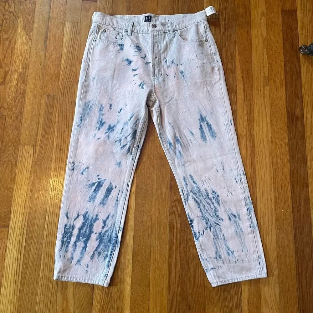 GAP | cheeky straight high rise light pink tie-dye jeans 12/31 NWT